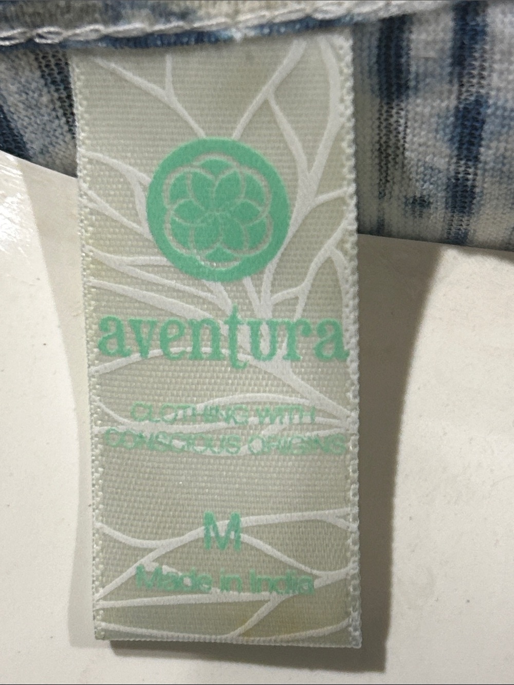 Aventura Blue and White Short-Sleeve Patterned Top - Picture 2 of 15